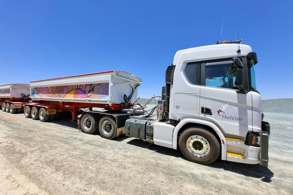 Scania and Holcim are Running Two Road Trains on Hydrogen Hybrid Fuel image